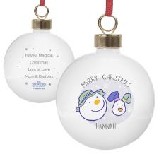 Personalised The Snowman & The Snowdog Bauble